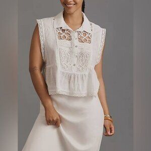 NWT Size 2X - Anthropologie 100% Cotton Lace Swing Blouse (NWT USD 108)